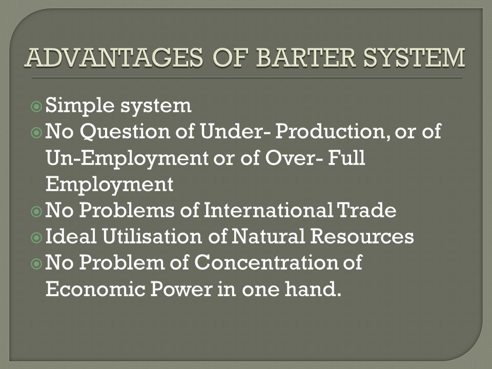 Barter and the Double Coincidence of Wants
